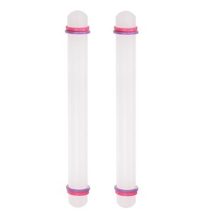 Unique Bargains PP Plastic Non-Stick Adjustable Guide Rings Kitchen Rolling Pins 2 Pcs - 1 of 4