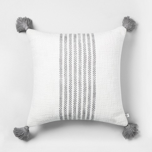 18" x 18" Center Stripes Throw Pillow - Hearth & Hand™ with Magnolia - image 1 of 4