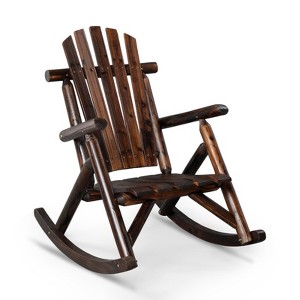 Karl Home | 38 in. Solid Wood High Back Outdoor Rocking Chair - 1 of 4
