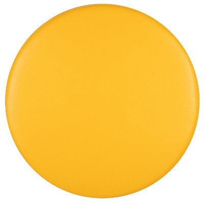 Modular Yellow Vinyl Round Ottoman for Versatile Spaces