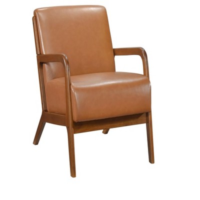 24.5"Walnut Finish Sleek Design Accent Chair
