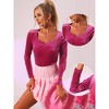 Allegra K Women's Velvet Sweetheart Neck Elegant Long Sleeves Blouses - 2 of 4