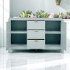 Modern Entryway Cabinet with Wave Design, 3 Drawers & Adjustable Shelves, Soft-Close Doors, Accent Storage Console for Hallway, Living Room - 4 of 4
