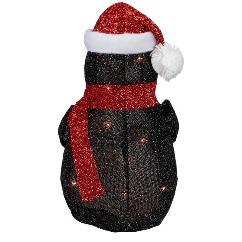 Northlight 19.5" White and Red Lighted Penguin with Santa Hat Outdoor Christmas Decoration, 3 of 6