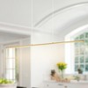 LLHZSY 41" Gold Warm Kitchen Island Pendant Lighting Integrated LED Linear Chandelier Light Fixture - 4 of 4