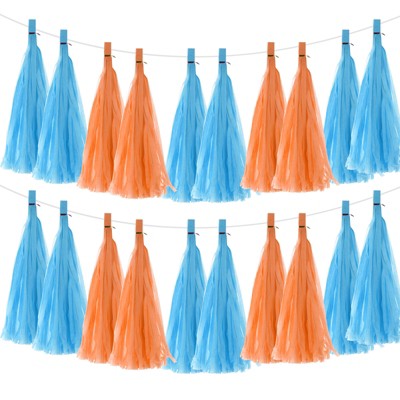 Unique Bargains Party Decoration Reusable Strong Rope Tassel Garland Banner 20 Pcs