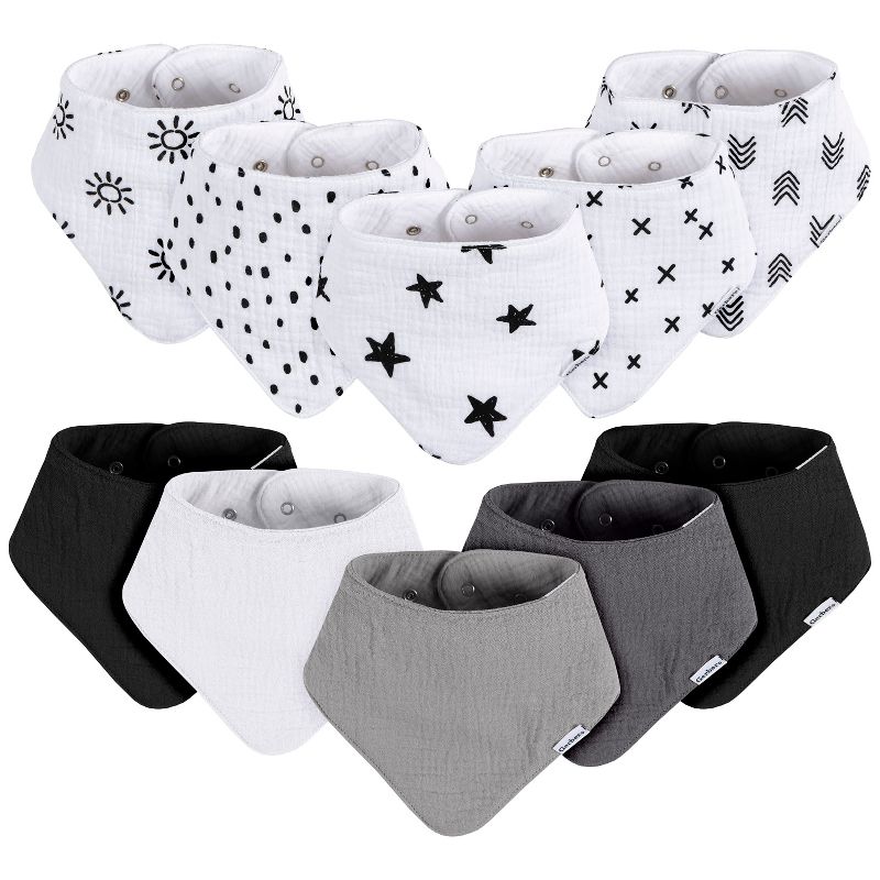 Gerber Neutral Baby Muslin Bandana Bibs - One Size Fits Most - 10-Pack, 1 of 10