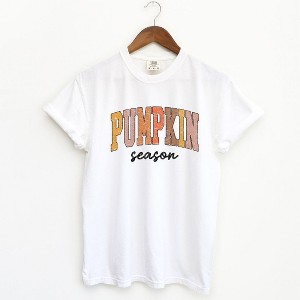 Simply Sage Market Women's Pumpkin Season Grunge Short Sleeve Garment Dyed Tee - 1 of 4