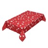 Waterproof Tablecloth - Holiday Party Tablecloth, Merry Christmas Print, Red Base with Random Deer and Christmas Tree, Dining Room and Kitchen Decor - 4 of 4