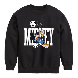 Boys' - Disney - Mickey's Soccer Graphic Long Sleeve Fleece Sweatshirt - 1 of 4