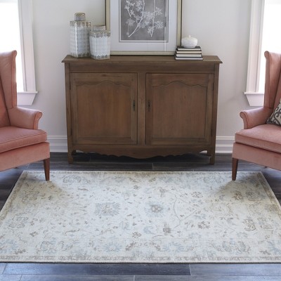 Anatolia Beige Wool and Nylon Medallion Area Rug