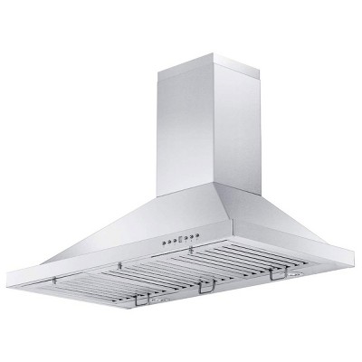  ZLINE KB-30 30 Inch 400 CFM Mounted Kitchen Wall Ductless Range Hood with LED Lights and 4 Speed Exhaust Fans, Stainless Steel 