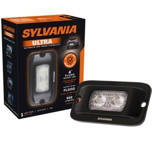 SYLVANIA - Flush Mount 4 Inch LED Light Pod - Lifetime Limited Warranty - Wide Flood Light 900 Raw Lumens, Truck, Car, Boat, ATV, UTV, SUV (1 PC) - 1 of 4