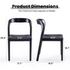 GlasFlength Dining Sets of 2, Stackable Dining Chair with Wood Rattan Woven Seat, Perfect for Dining Room, Patio, Black, 17.3"*16.5"*29.9" - 2 of 4