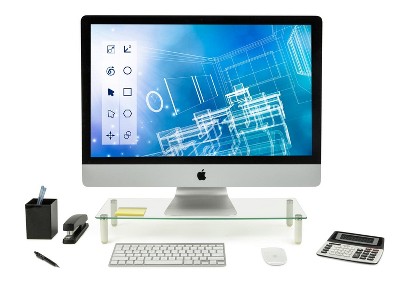 Elevate 22" Clear Tempered Glass Desktop Monitor Stand