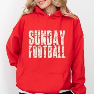 Sunday Football Block Distressed - Women's Graphic Hoodie - 1 of 3