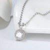 Halo Round Pendant Necklace for Women Sterling Silver Clear Cz Ginger Lyne Collection - 2 of 4