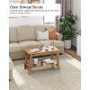 Coffee Table, Small Living Room Tables, 2-Tier Rustic Coffee Table for Living Room, Modern Farmhouse Rectangular Wood Table for Home - 4 of 4