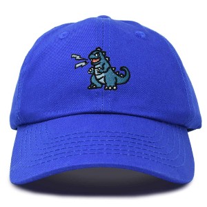 Dalix Giant Lizard Kaiju Embroidered Cotton Dad Hat Baseball Cap Adjustable Glow in the Dark Mens - 1 of 4