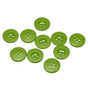Unique Bargains Resin Craft DIY Round Flat 4-Hole Replacement Sewing Buttons 10 Pcs - 1 of 4