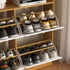 TIRAMISUBEST 4-Door Flip Shoe Cabinet - Space Saving Entryway Storage with Anti-Tip, Wooden Handles & Adjustable Shelves for Hallway - 4 of 4