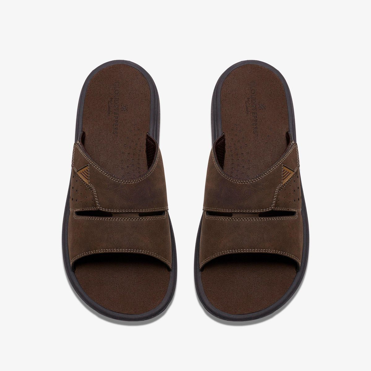 Clarks Cloudsteppers Mens Men's Breeze Slide Dark Brown Sandals - thumbnail 6