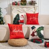 Christmas Throw Pillow Covers 18x18 in Set of 4 Decorations,Decorative Snowman Santa Pillow Case - 3 of 4