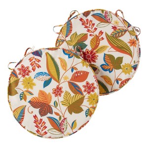 18" Round Outdoor Chair Pad Set of 2 - 1 of 4