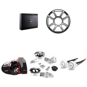 Wet Sounds Package - REV 12-HD-B-XS-SC 12" Black "XS" Grill Swivel Clamp Tower System with Wet Sounds SDX2 1250 Watt RMS 2 Channel Amplifier - 1 of 4