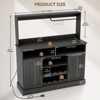 GustoWave 47" Farmhouse Coffee Bar Cabinet with 5 Hooks, Buffet Cabinet, Goblet Holder, Sideboard Cabinet with Wine Rack Storage Cabinet - 2 of 4