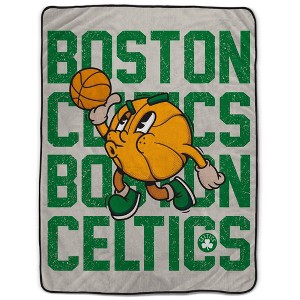 NBA Boston Celtics 60"x80" Cartoon Basketball Ultra Cozy Blanket - 1 of 3
