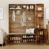 79" Hall Tree with Bench, Shoe Storage, Coat Rack & Mirror, Shoe Organizer with Cushion - 3 of 4