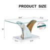Syemin Rectangular End Table, Modern and Stylish Glass Tabletop, Suitable for Living Room, Terrace, Bedroom, Brown, 39.4"*21.6"*18" - 2 of 4