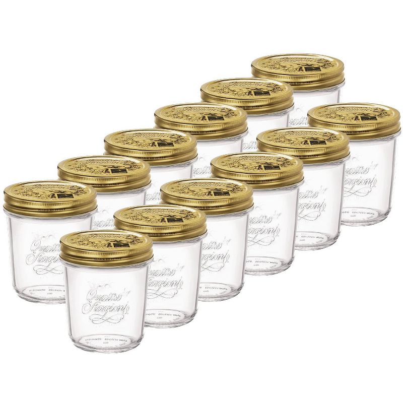 Bormioli Rocco Quattro Stagioni Set of 12 Clear Airtight Mason Jars, Made from Food Safe Durable Glass, Made in Italy, 2 of 10