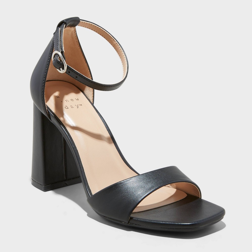 Women's Shelly Heels with Memory Foam Insole - A New Day™ Black 9.5