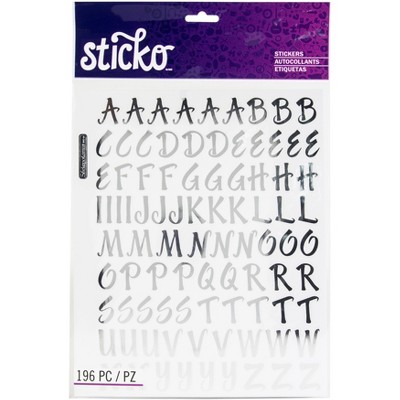 Sticko Alphabet Stickers - Silver Foil, 196pcs