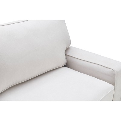 Creamy Comfort Recliner with Wood Accents and Removable Cushions
