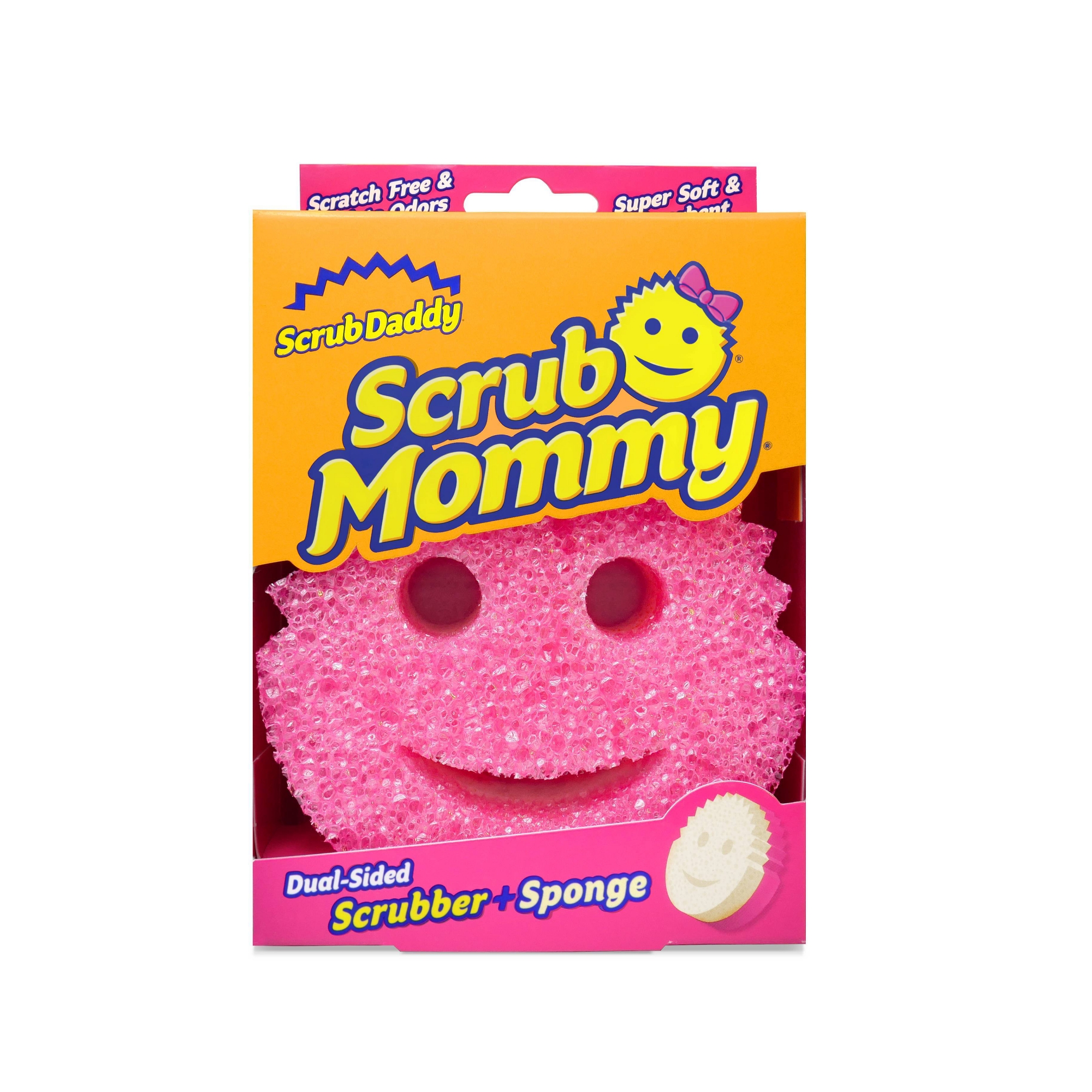 Scrub Daddy Scrub Mommy Dual-Sided Scrubber + Sponge: Foam Material, 4" Height, 6" Width, Cleaning Tools