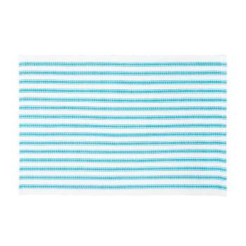 C&F Home Ticking Stripe Turquoise Cotton Woven Placemat Set of 6