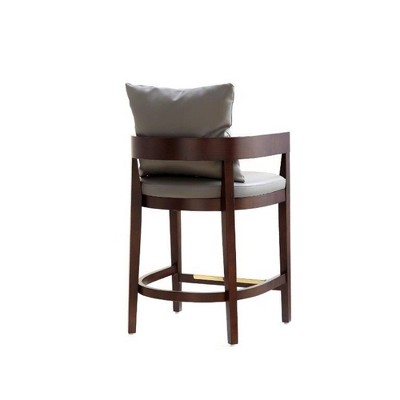 Ritz Gray Faux Leather and Beech Wood Counter Stool