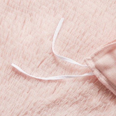 Blush Twin Shaggy Faux Fur Bedspread Cover Set