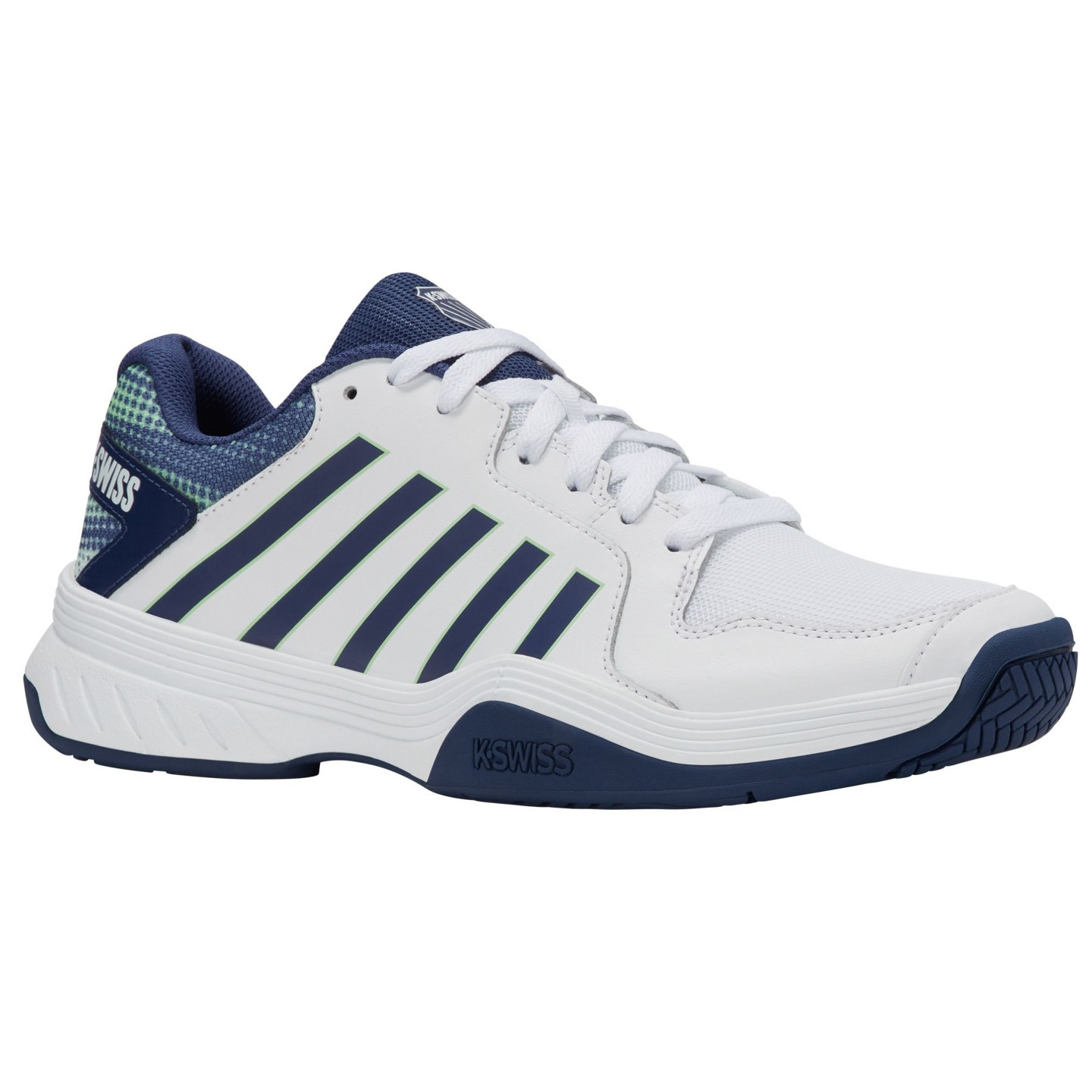 Мужские кроссовки K-Swiss Court Express Pickleball Shoe (White/Oceana/Patina Green), цвет: Белый — фото 2