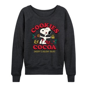 Women's - Peanuts - Snoopy Winter Fun Lightweight French Terry Slouchy - 1 of 4