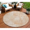 Coral Peach And Ivory Abstract Washable Indoor Outdoor Area Rug - 2 of 4