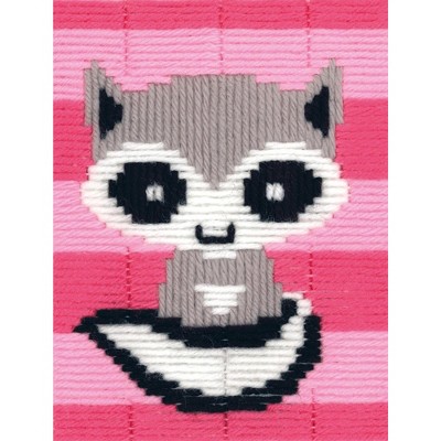 Vervaco Longstitch Embroidery Kit 5"X6.4"-Little Raccoon