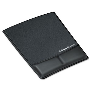 Fellowes Memory Foam Wrist Rest w/Attached Mouse Pad Black 9180901 - 1 of 2
