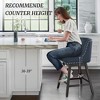 Arceso Bar Stools Set of 2, 26 Inch Swivel Counter Stools with Back, Faux Leather Upholstered Barstools, Solid Wood Legs with Footrest,  for Kitchen - 3 of 4