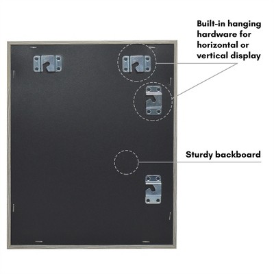 8x10 Grey Wood Front Loading Shadow Box Frame