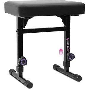 Liquid Stands Piano Bench Adjustable Stool Music Keyboard Bench Seat for Piano Keyboard Stand w/ Black Padded Cushion Piano Stool Chair (PU Leather) - 1 of 4