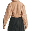 Women's CROPPED FAUX LEATHER MOTO JACKET - MABLE - 2 of 4